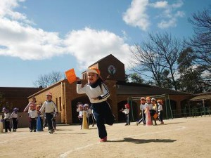 「ゴールで待っている先生にハンコをもらうぞー！！」